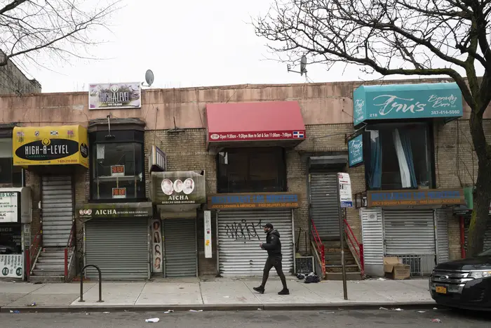 Small businesses closed in Crown Heights, Brooklyn on April 8th.